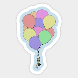 Pastel balloon ride Sticker